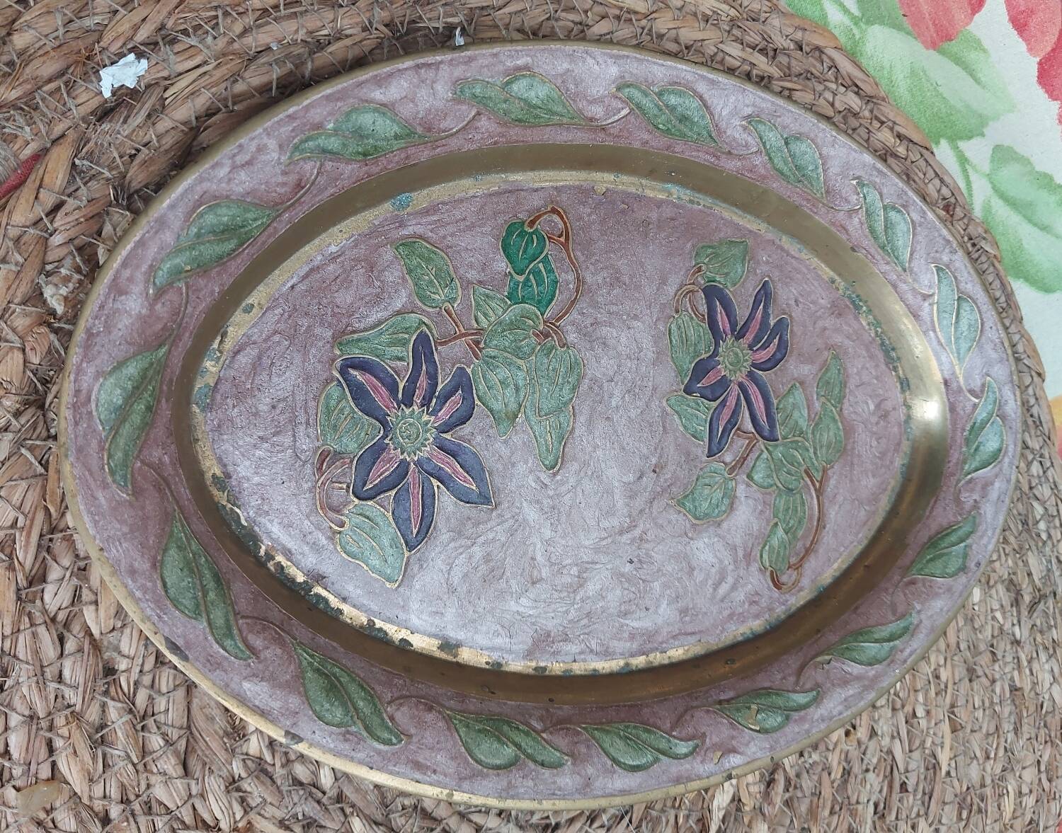 Oval enamelled plate signed A Schelde