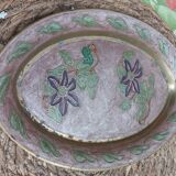 Oval tray in cloisonné enamel signed A Schelde