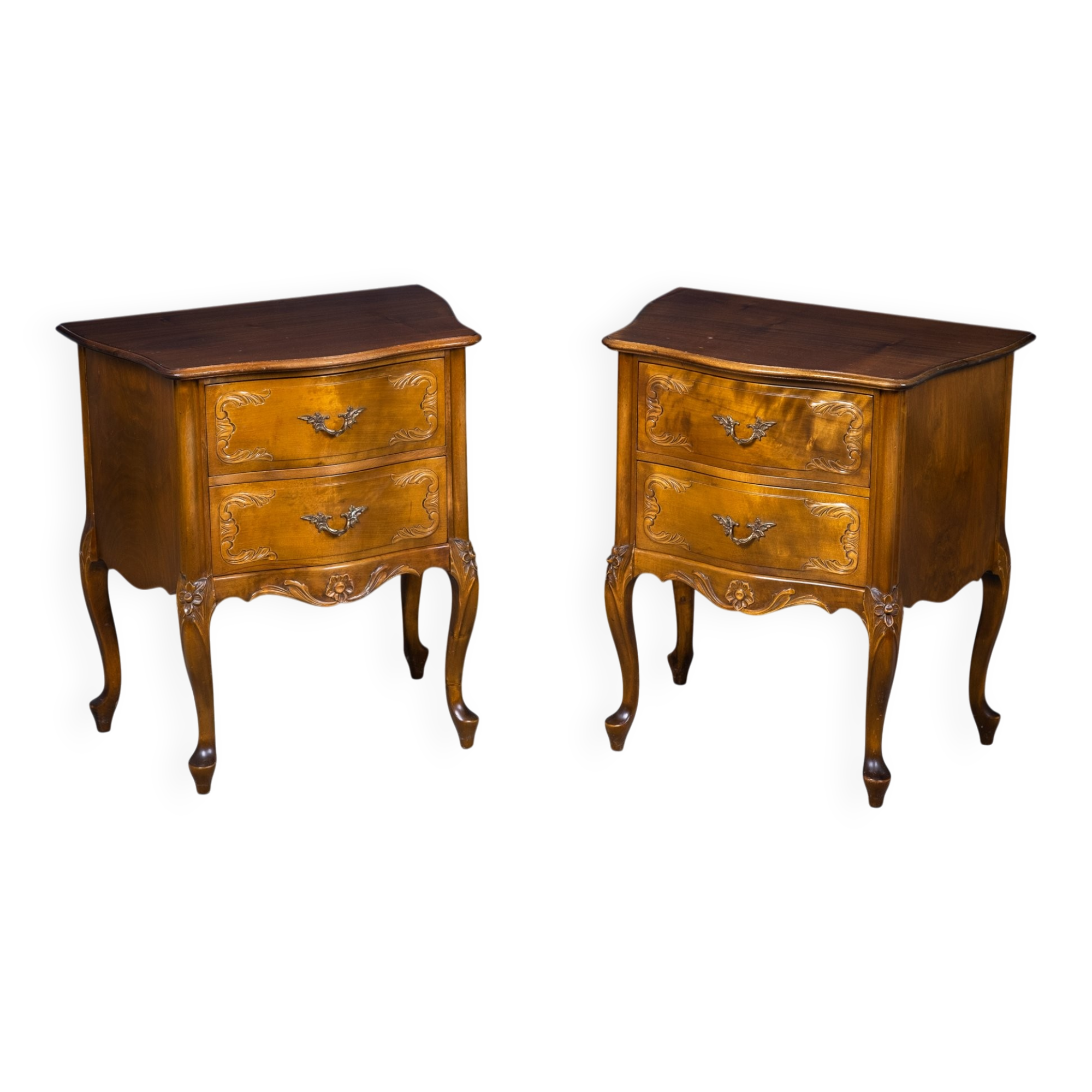 Louis XV Style Bedside Tables, France, 20th Century, Set of 2