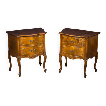 Tables de Chevet Style Louis XV, France, 20ème Siècle, Set de 2
