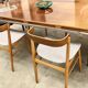 Italian walnut and chrome dining table with 4 drawers