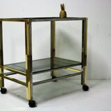 Brass and chrome two tier trolley bar, 1970