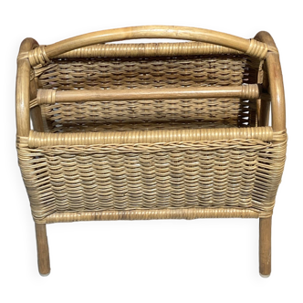 Rattan magazine holder