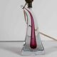 Val Saint Lambert pink crystal lamp, Belgium, 1960s