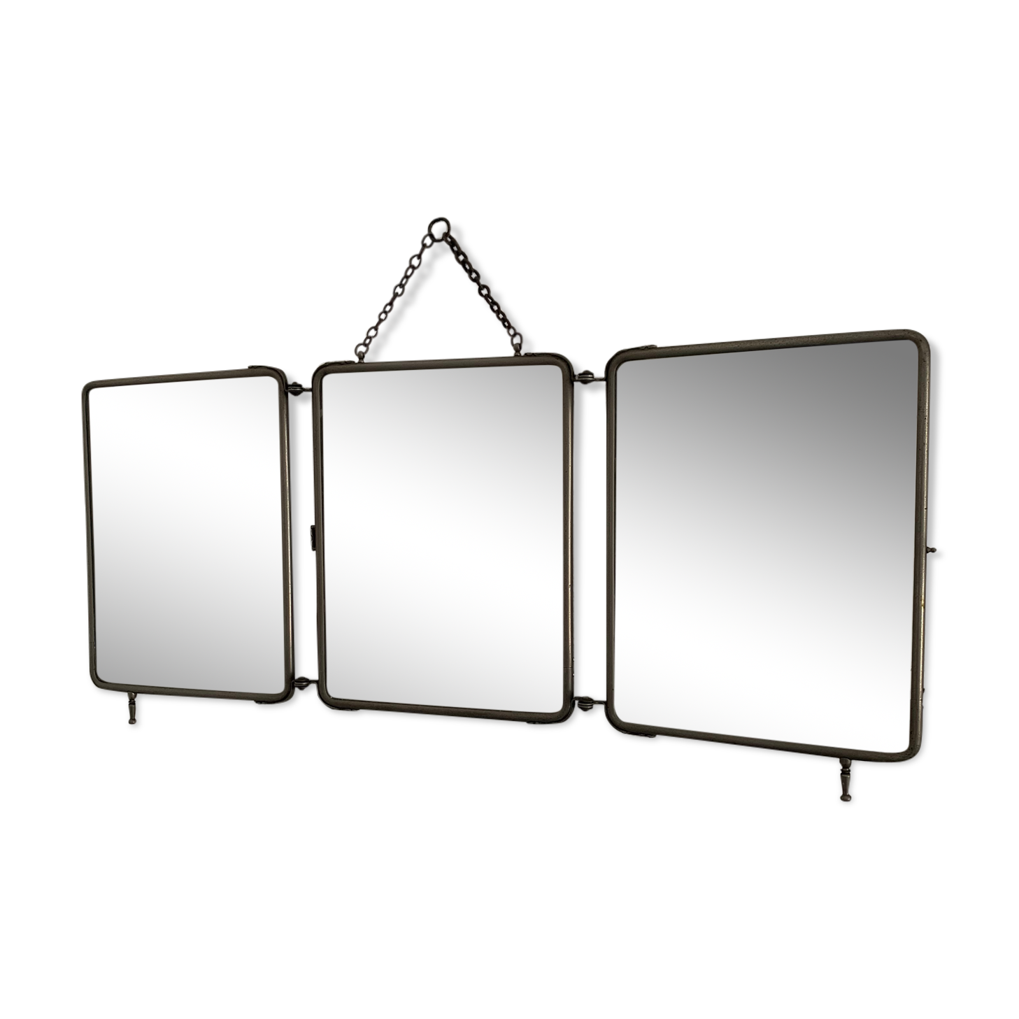Vintage mirror 1930 barber triptych - 28 x 69 cm
