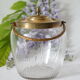 Old glass and brass cookie bucket