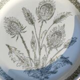 6 assiettes plates vintage, Chardons