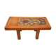 70s wooden coffee table with ceramic tray