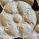 Set of 8 ceramic oyster plates, barbotine, white Gien.