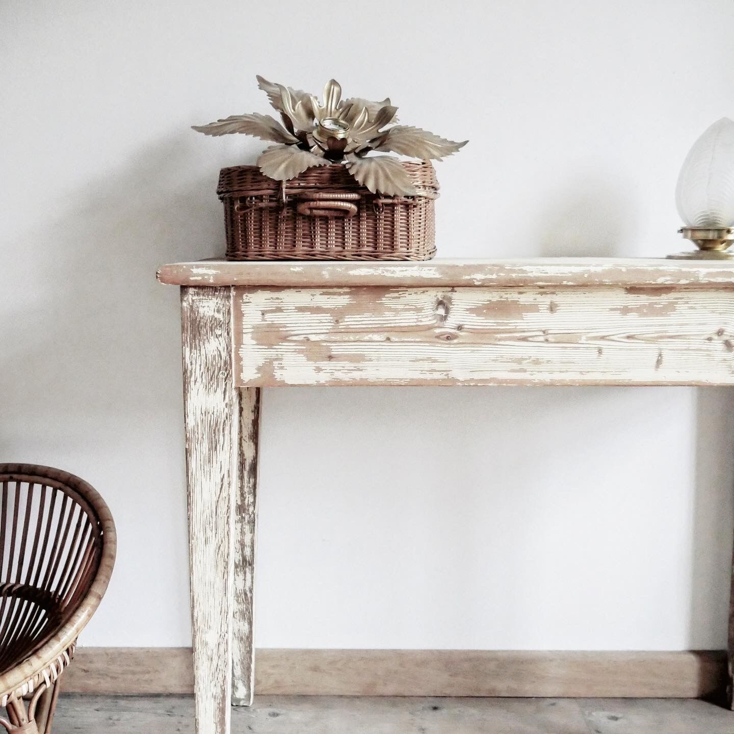 Patinated wooden console