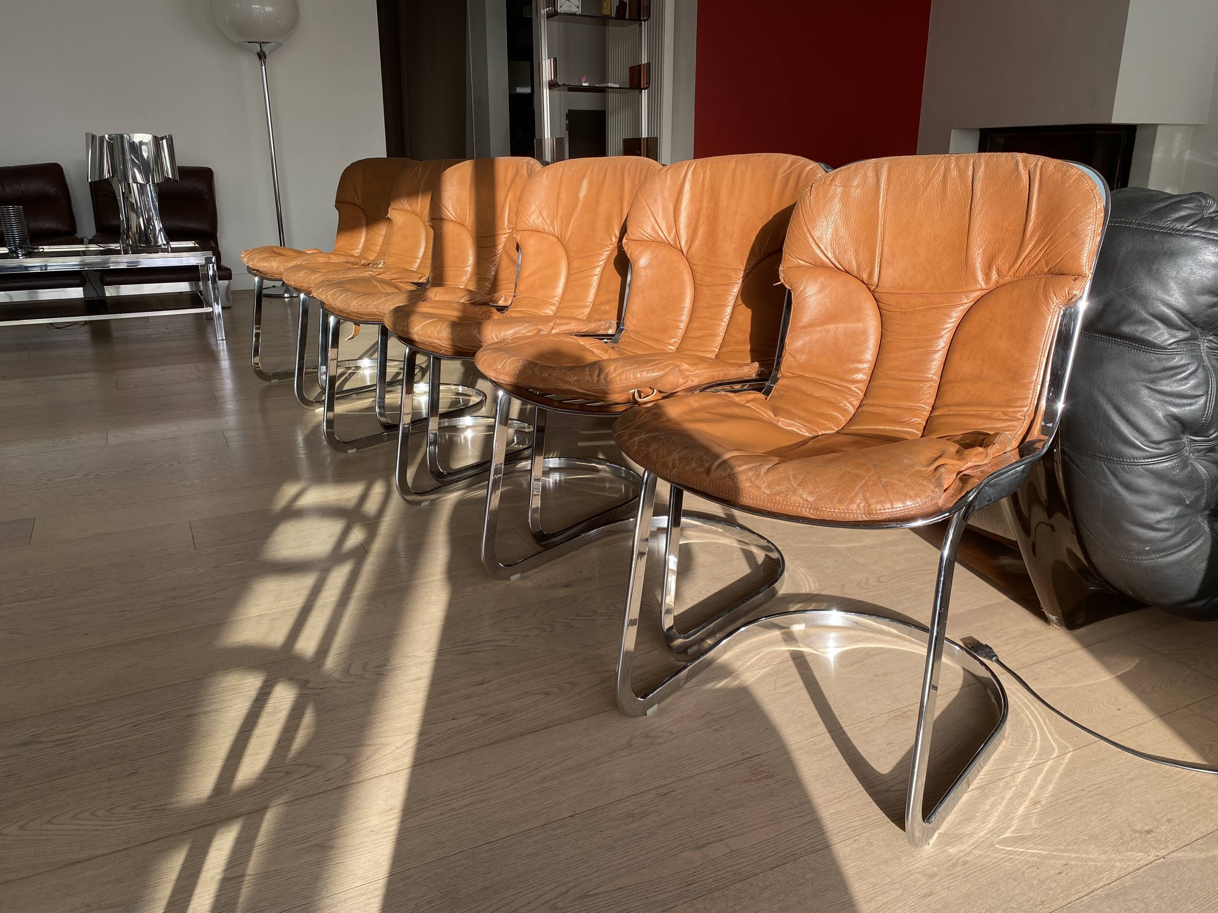 Suite de 6 chaises Cidue Italie 1970