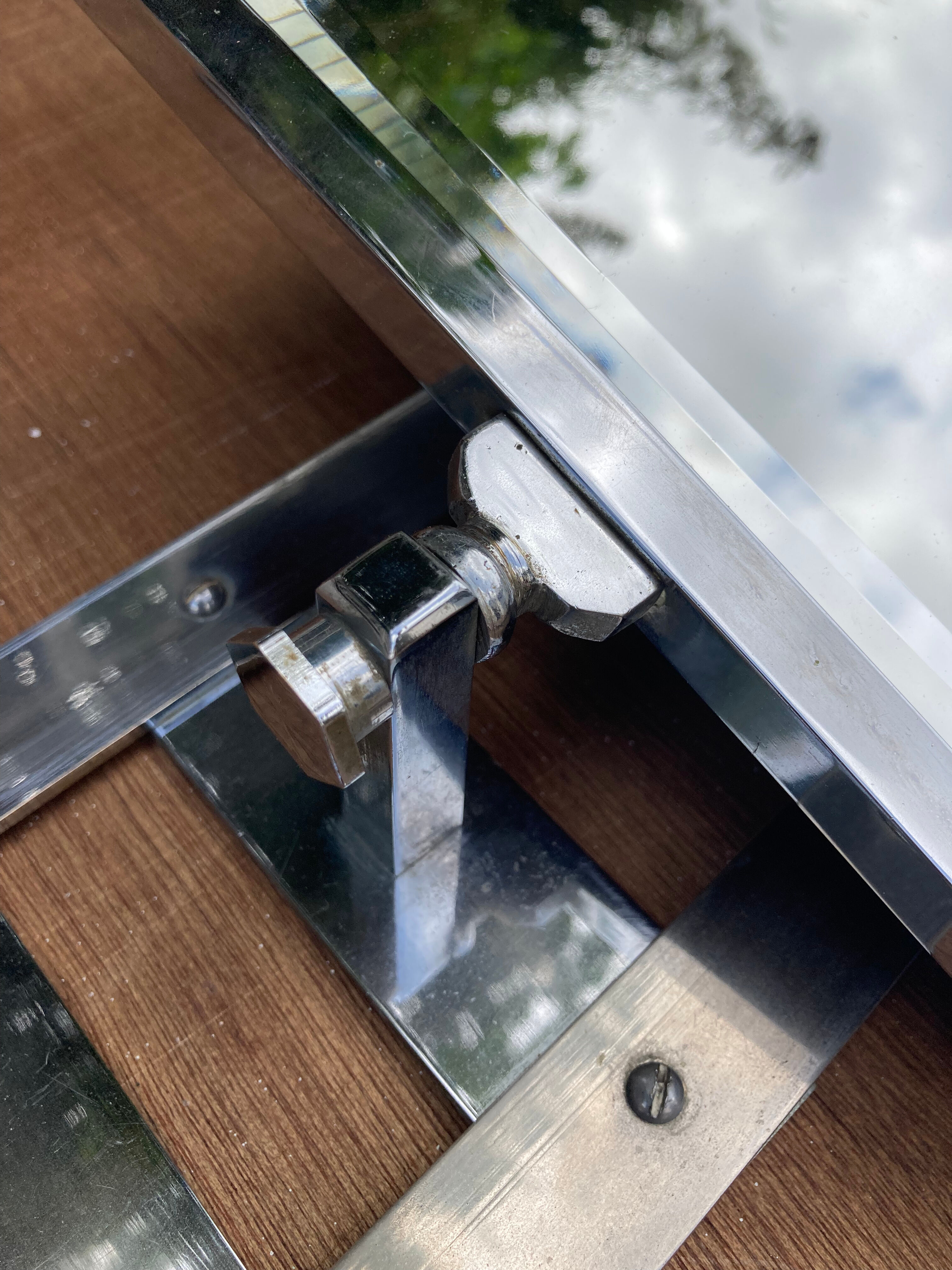 Wall coat rack / 50s chrome cloakroom