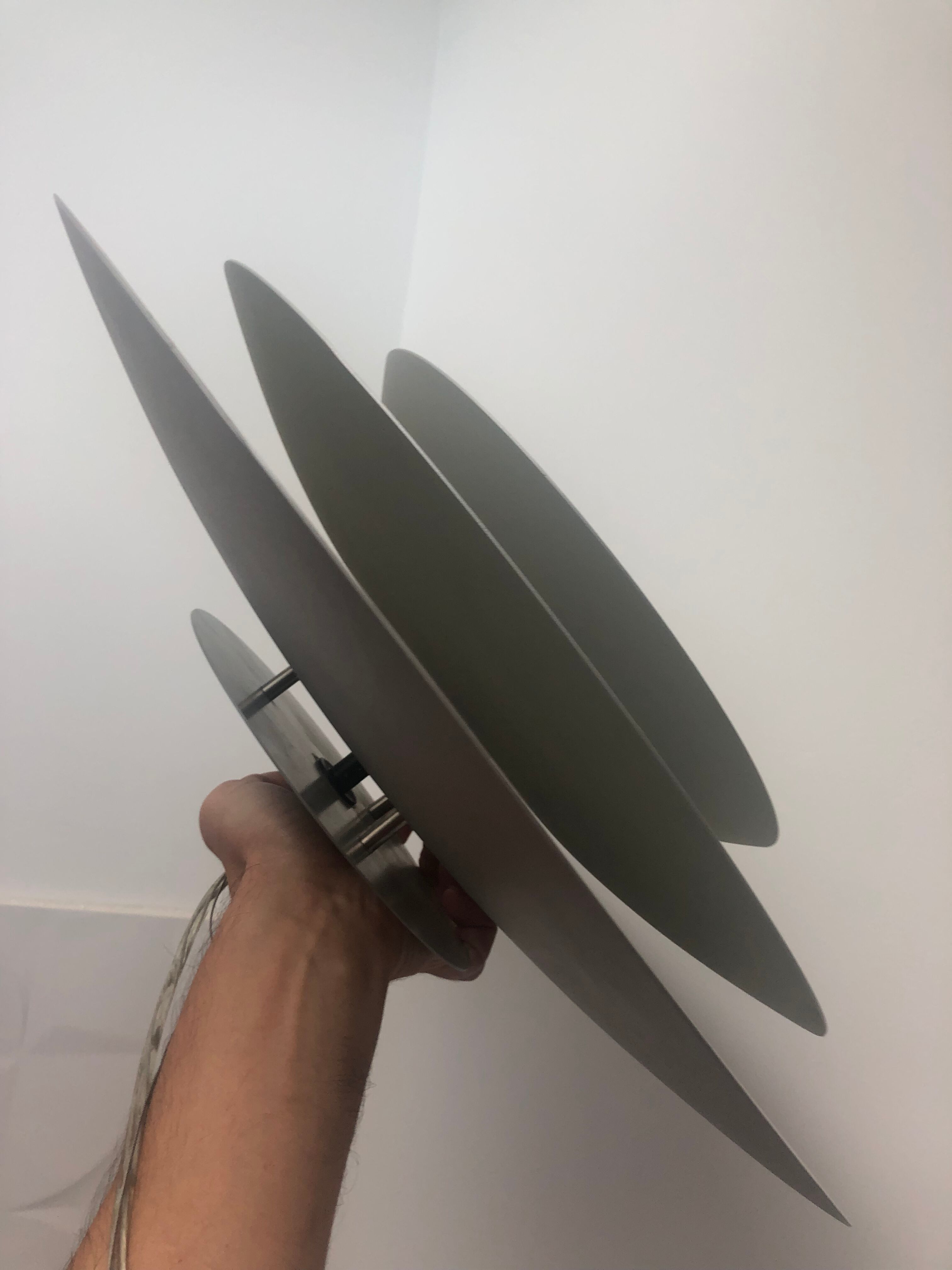 Large Scandinavian pendant lamp (50cm) / Silver matte