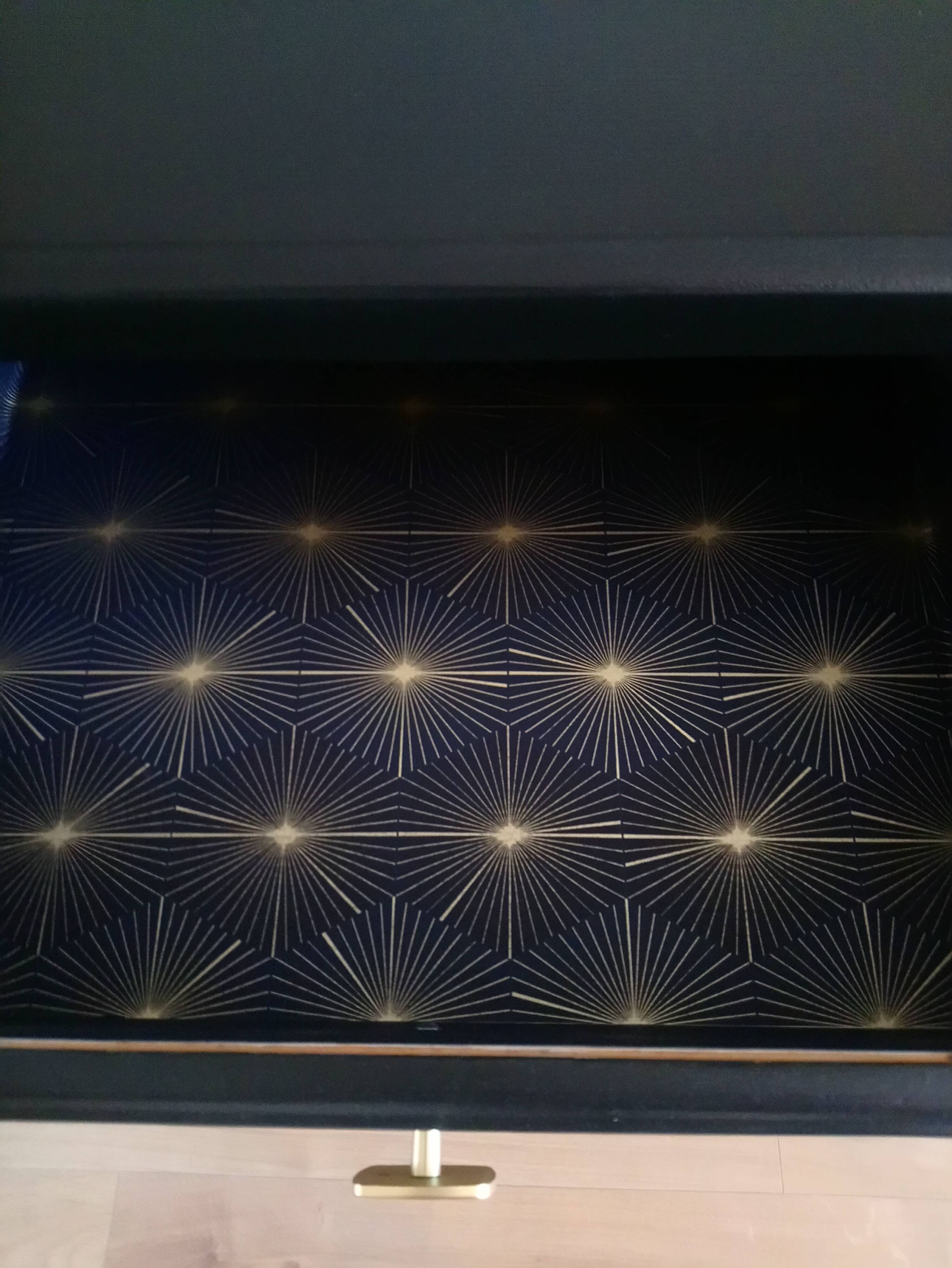 Solid black satin wooden buffet