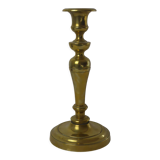 Old candlestick baluster foot round gilded brass-Ht 26cm