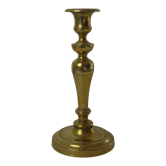 Old candlestick baluster foot round gilded brass-Ht 26cm