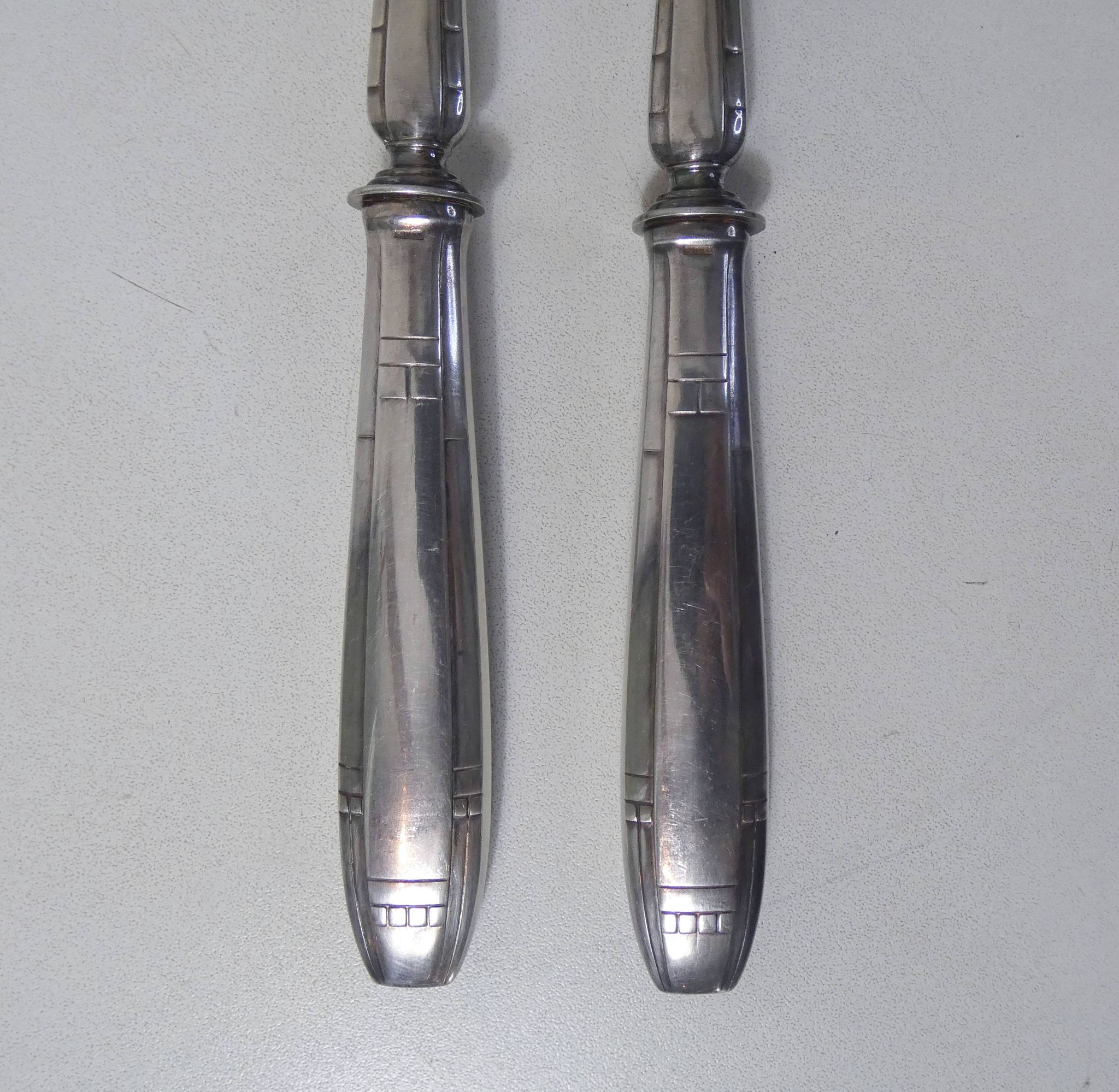 Silver metal salad cutlery 1st title + box