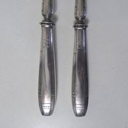 Silver metal salad cutlery 1st title + box