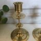 Pair of brass candle holders