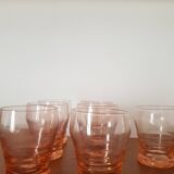 Set of small pink glasses