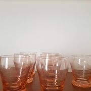 Set of small pink glasses