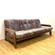 Retro sofa, solid wood frame, 1970s, Central Europe