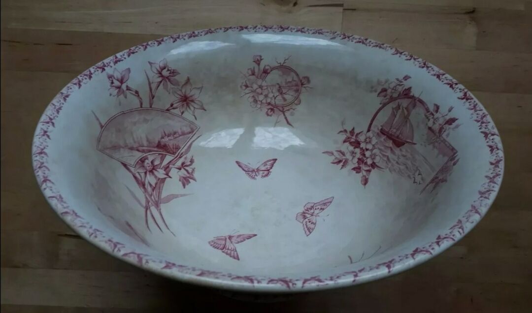 Saladier former earthenware butterflies Badonvilliers