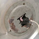 Vintage ceiling lamp in brass and golden/champagne crystal glass 1960s