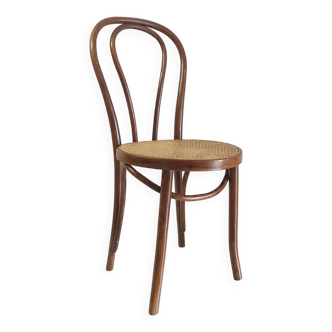 Bistro chair in bentwood and canework - mid. 20th century