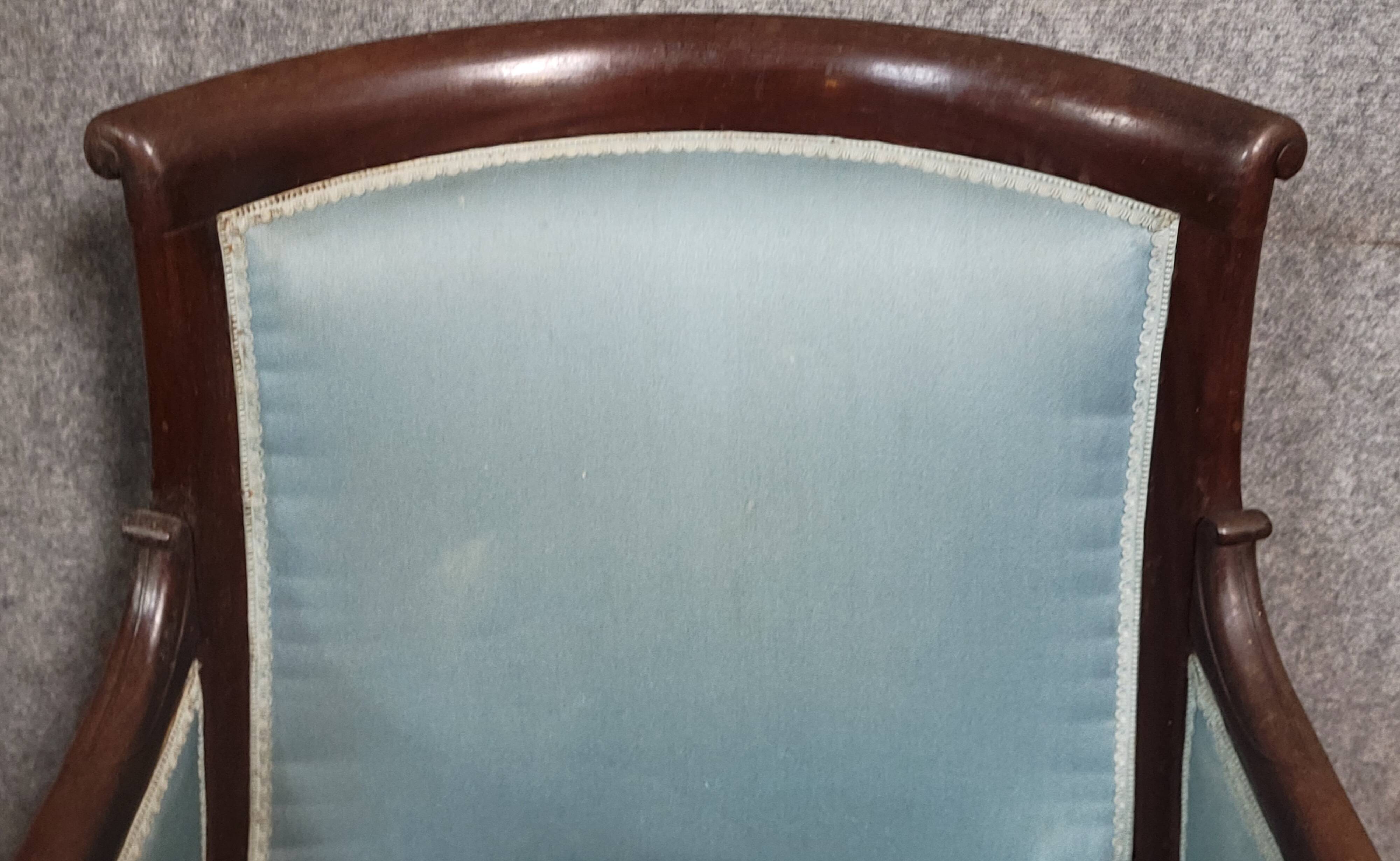 Bergère gondole époque Empire en acajou
