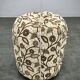Art Deco Floral Upholstered Pouf Ottoman, Czechoslovakia, 1940s