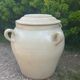 large old salt pan of 80 liters in glazed sandstone