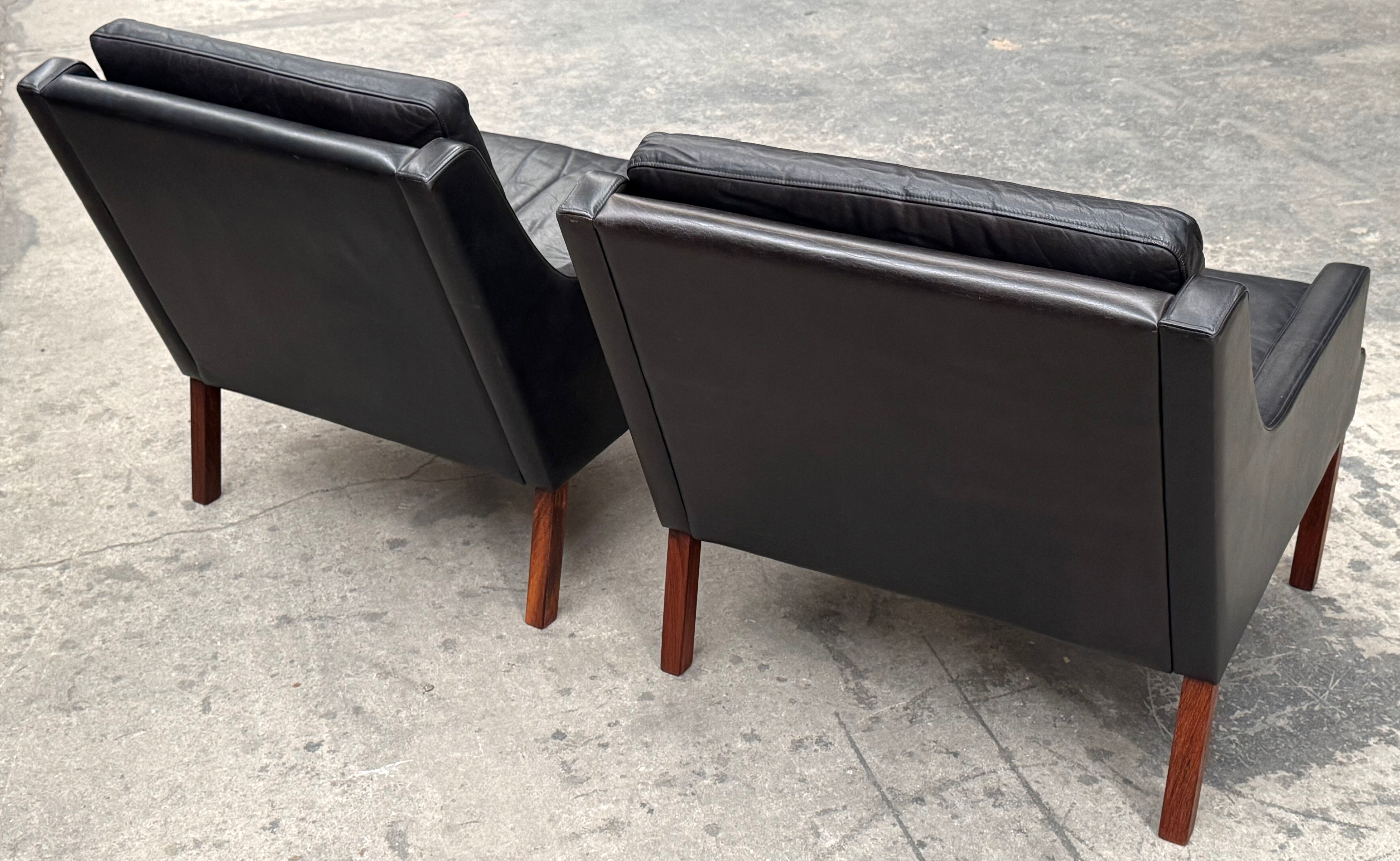 Canapé et 2 fauteuils scandinaves en cuir