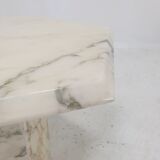 Set of 3 Italian Carrara Marble Side Tables, 1980s