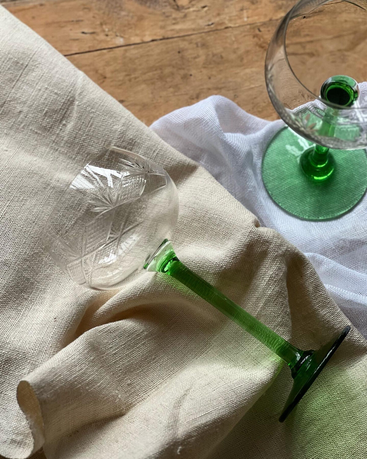 Alsatian glasses in fine chiseled glass