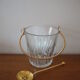 Seau a glace en verre et metal doré
