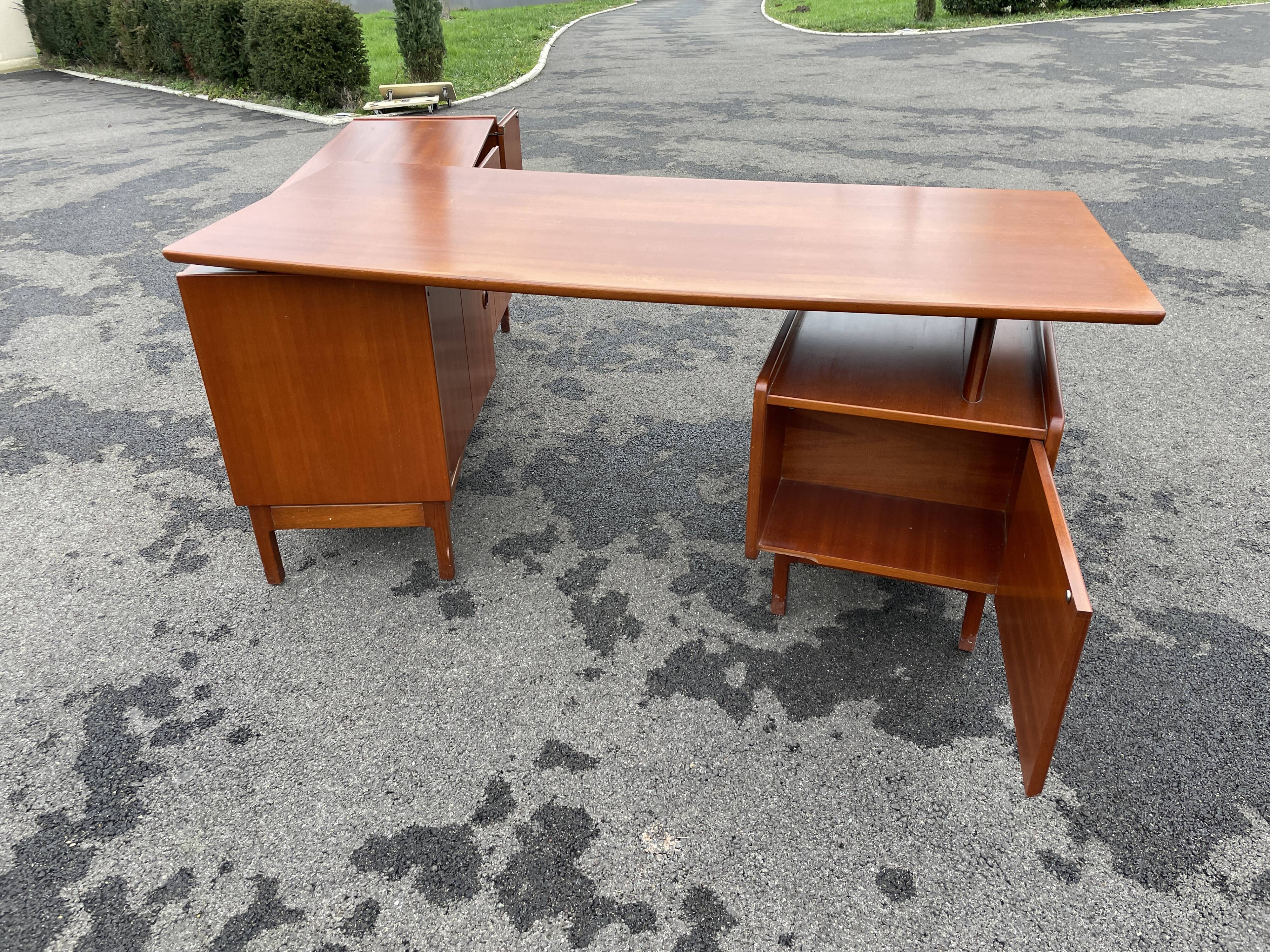 Desk Jacques Hauville 1960 bema and enfilade desk