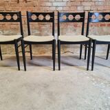 4 vintage wooden chairs 70"