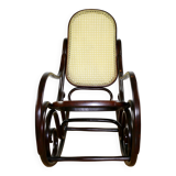 Rocking chair on runners, original brown, 1970s - very good condition