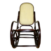 Rocking chair on runners, original brown, 1970s - very good condition