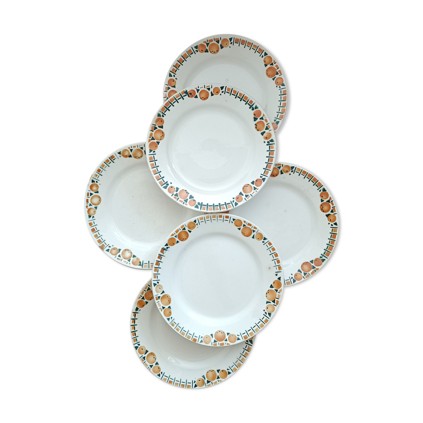 6 dessert plates iron land Saint Amand