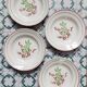 Set of 4 Lunéville KG soup plates, coffee leaves