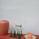 7 green Alsace wine glasses