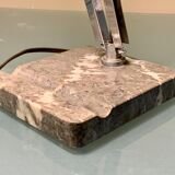 Art deco chrome and marble desk or bedside lamp