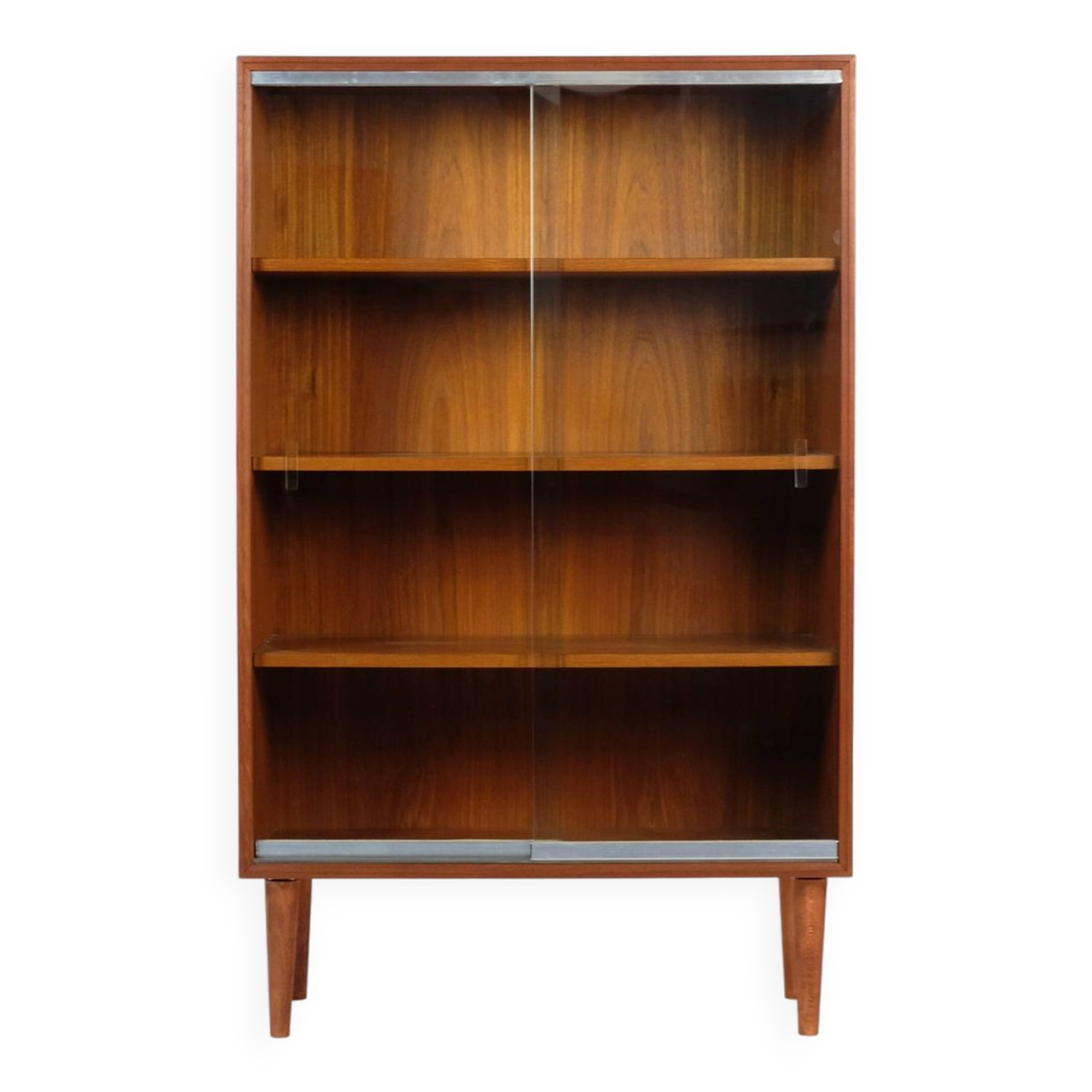 Mid-Century Teak Vitrine Regal Highboard Schrank 60er 70s Vintage