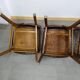 Suite de 6 chaise bois skaï marron brus vintage année 50 - 60