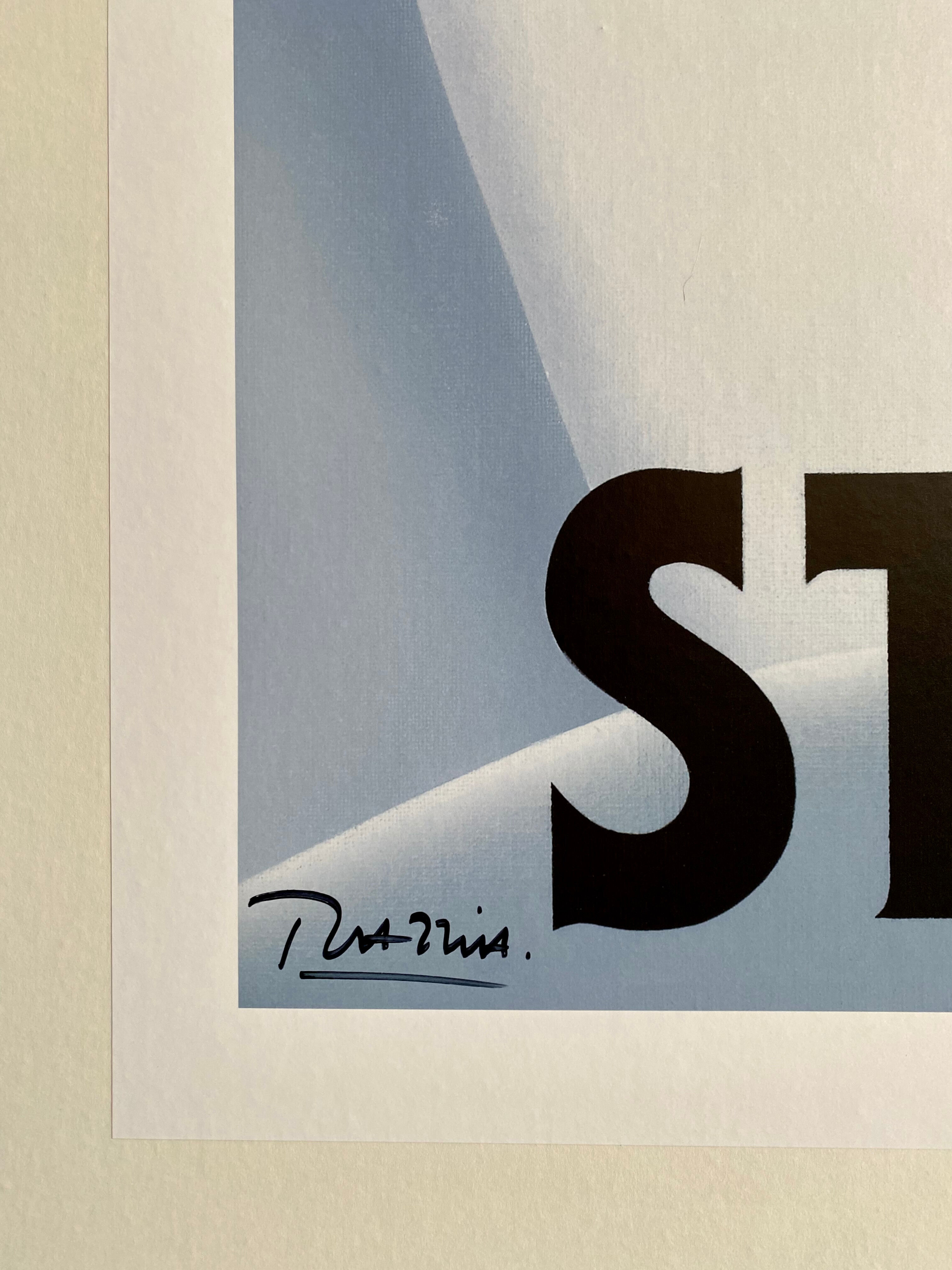 Original poster St Moritz by Razzia - Large Format - Signed by the artist - On linen