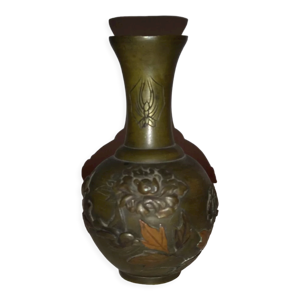Vase chinois ancien bronze et cuivre