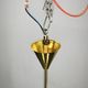 1930s Art Deco Brass and Opaline Glass Globe Chandelier, Czechoslovakia