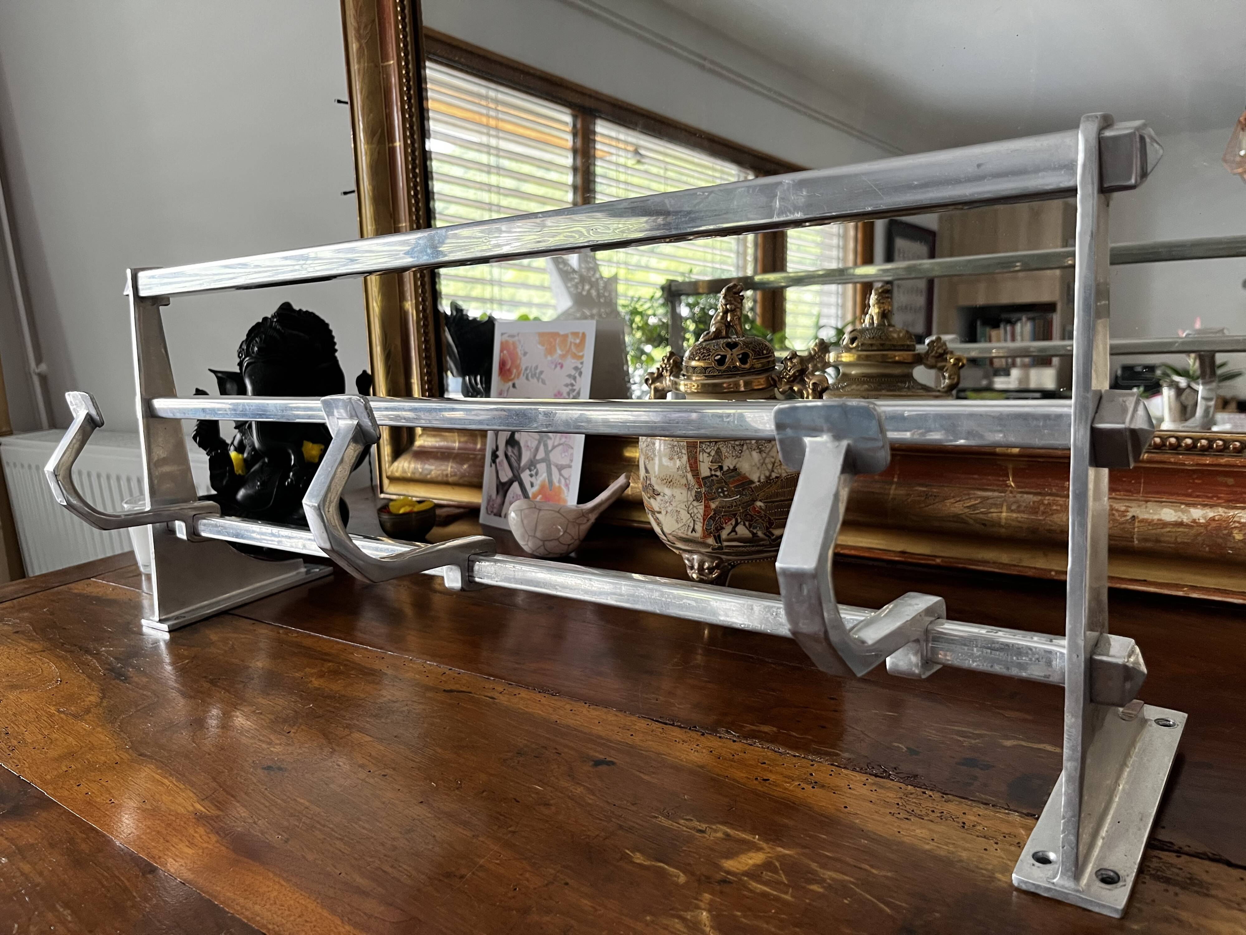 Wall-mounted coat rack aluminium — Industrial railway style — Vintage